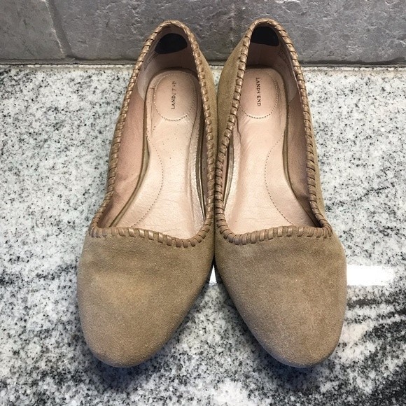 Lands End Suede Flats, Size 7D - Picture 2 of 8